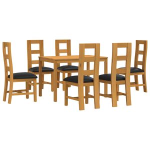 vidaXL Conjunto de sala de jantar 7 unid. Preto