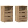 vidaXL Mesas de cabeceira 2pcs derivados de madeira carvalho artisiano