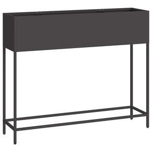 vidaXL Vaso Elevado para Jardim Preto 100 x 26 x 82 cm A&ccedil;o