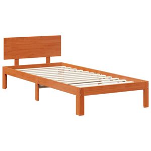 vidaXL Estrutura da Cama com cabeceira Marrom Cera 70 x 190 cm