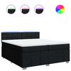 vidaXL Cama com molas/colch&atilde;o 200x200 cm tecido preto