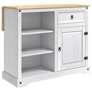 vidaXL Carrinho de Cozinha 2 pcs Branco e Cera de Mel Pinho Maci&ccedil;o
