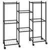 vidaXL Suporte de vasos c/ rodas 83x25x83,5 cm ferro preto
