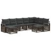 vidaXL Conjunto de Sof&aacute; de Jardim 9 unid. Cinzento vime PE