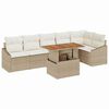 vidaXL Conjunto de Sof&aacute; de Jardim 7 unid. Bege e Creme