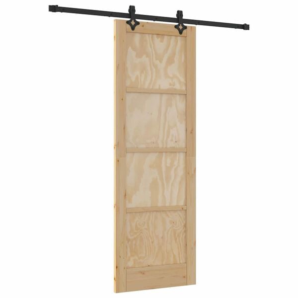 vidaXL Porta Deslizante Natural e Preto 73,5 x 211 cm