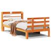 vidaXL Estrutura cama c/ cabeceira 75x190 cm pinho maci&ccedil;o castanho-mel