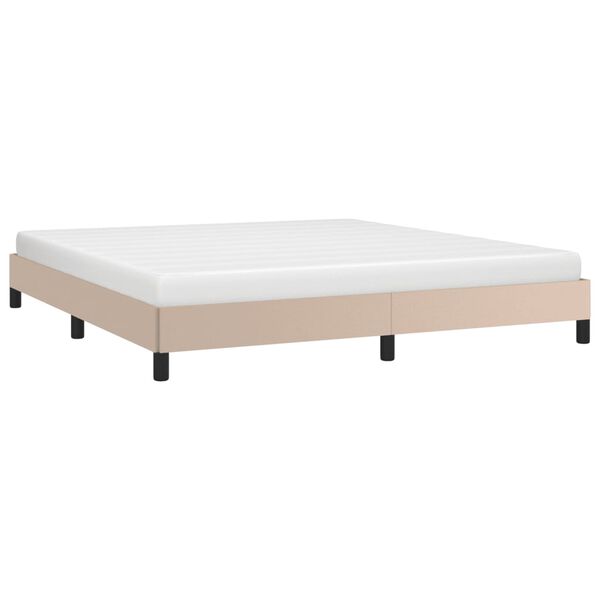 vidaXL Estrutura de cama 160x200 cm couro artificial cappuccino