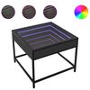 vidaXL Mesa de centro c/ luzes LED Infinity 50x50x41 cm preto