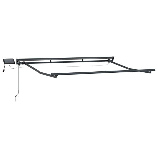 vidaXL Estrutura de Toldo Manual com LEDs Antracite e Branco 2,5 x 2 m