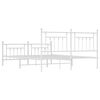 vidaXL Estrutura de cama com cabeceira e p&eacute;s 183x213 cm metal branco