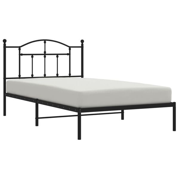 vidaXL Estrutura de cama com cabeceira 107x203 cm metal preto