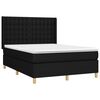 vidaXL Cama box spring c/ colch&atilde;o e LED 140x190 cm tecido preto