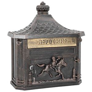 vidaXL Caixa de Correio Montada na Parede Bronze 40,5 x 16 x 45 cm