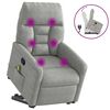 vidaXL Poltrona massagens reclin&aacute;vel elevat&oacute;ria microfibra cinza-claro