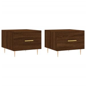 vidaXL Mesa centro 2 pcs 50x50x40 cm madeira proc. carvalho castanho
