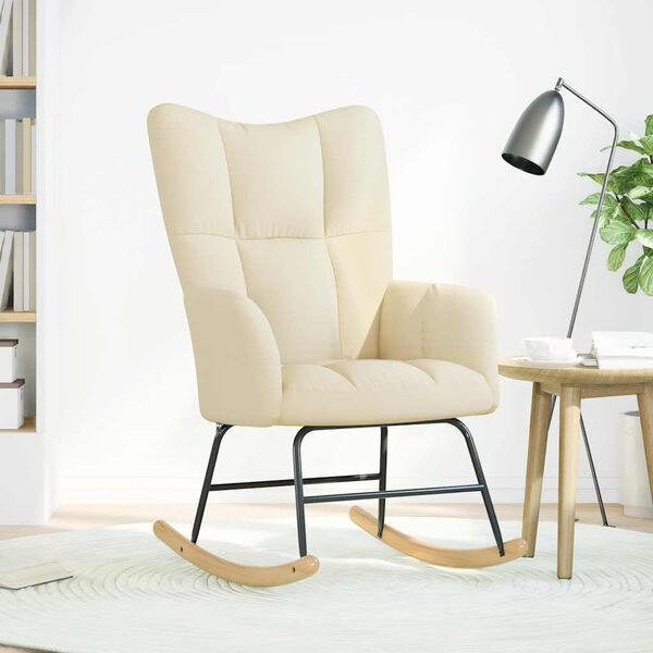 vidaXL Cadeira de baloi&ccedil;o tecido cor creme