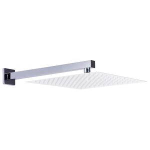 vidaXL Bra&ccedil;o de apoio chuveiro quadrado a&ccedil;o inox 201 30 cm prateado
