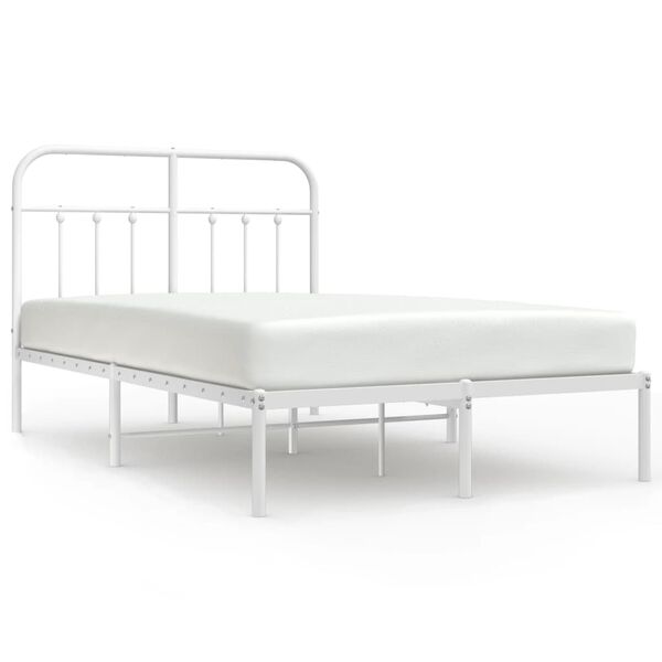 vidaXL Estrutura de cama com cabeceira 120x200 cm metal branco