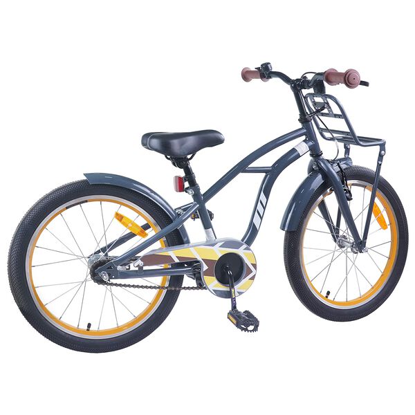 vidaXL Bicicleta Infantil 18 Polegadas para 5-7 anos Cinza Escuro