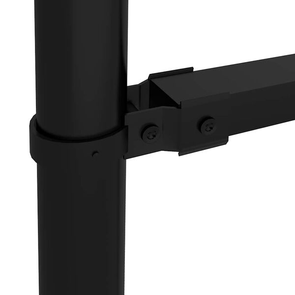 vidaXL Cerca de jardim com topo em lan&ccedil;as (1-1,25)x13,6 m a&ccedil;o preto