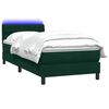 vidaXL Cama box spring c/ colch&atilde;o e LED 100x220 cm veludo verde-escuro