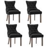 vidaXL Cadeiras de jantar 4 pcs tecido preto
