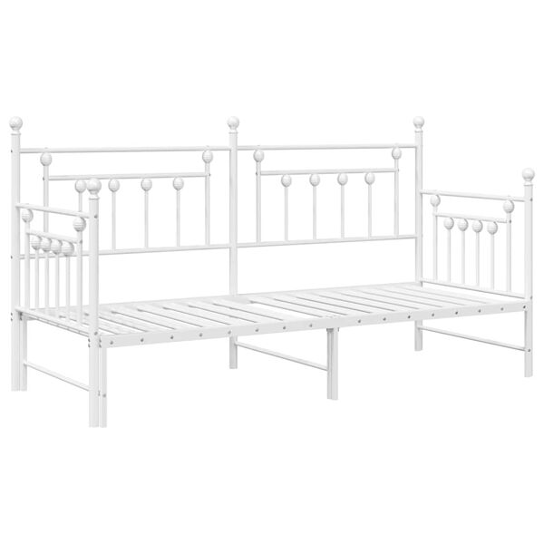 vidaXL Estrutura de cama de dia Branco 75 x 190 cm A&ccedil;o