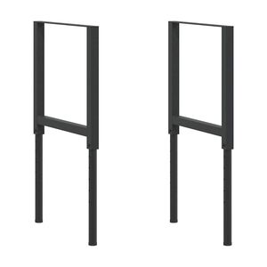 vidaXL Estruturas bancada ajust&aacute;veis 2 pcs 55x(69-95,5) cm metal preto