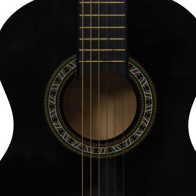 vidaXL Guitarra clássica iniciantes/crianças 1/2 34" preto
