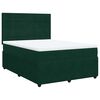 vidaXL Cama com molas/colch&atilde;o 160x200 cm veludo verde-escuro
