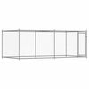 vidaXL Jaula para c&atilde;o com porta 4x2x1,5 m a&ccedil;o galvanizado cinzento