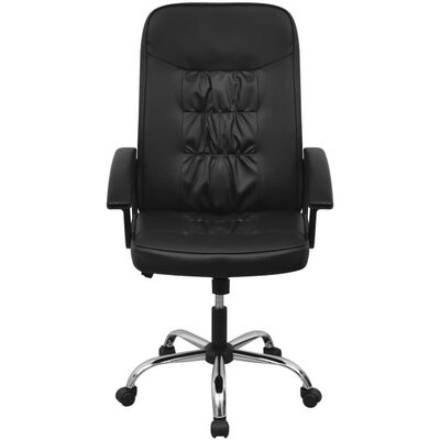 vidaXL Cadeira de escritório em couro artificial 67x70 cm, preto