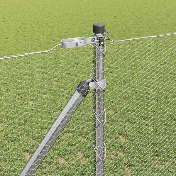 vidaXL Poste de Cerca Prateado 10 x 1,4 m (malha de 13 mm) A&ccedil;o