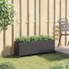vidaXL Canteiro jardim c/ rodas e 3 vasos 107x32x38cm vime PE preto