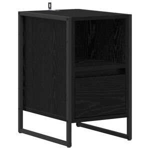 vidaXL Mesa-de-cabeceira Carvalho Preto 39,5 x 30 x 50 cm