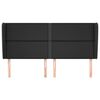 vidaXL Cabeceira de cama c/ abas couro artif. 163x23x118/128 cm preto