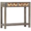 vidaXL Mesa consola 86x30x76 cm madeira de mangueira maci&ccedil;a cinzento