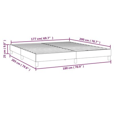 vidaXL Estrutura de cama com molas 180x200 cm tecido cinza-acastanhado
