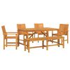 vidaXL Conjunto de Jantar para Jardim 6 unid. Castanho