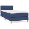 vidaXL Cama com molas/colch&atilde;o 100x200 cm tecido azul