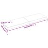 vidaXL Tampo de mesa 140x40x(2-6) cm carvalho tratado castanho-escuro
