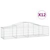 vidaXL Cestos gabi&atilde;o arqueados 12pcs 200x50x40/60 cm ferro galvanizado