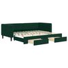 vidaXL Sofá-cama c/ gavetão e gavetas 90x200 cm veludo verde-escuro