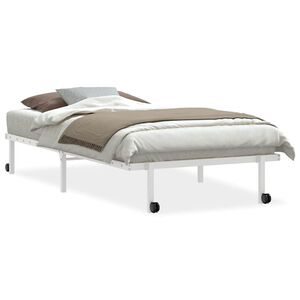 vidaXL Estrutura de cama sem colch&atilde;o Dobr&aacute;vel 107x203 cm a&ccedil;o branco