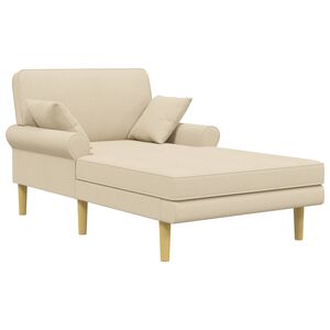 vidaXL Chaise longue Creme Tecido