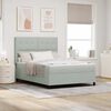 vidaXL Cama Box Spring LED Cinzento-claro 140 x 200 cm tecido