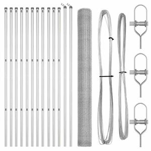 vidaXL Poste de Cerca Prateado