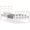 vidaXL Cama sem colch&atilde;o 90x190 cm madeira de pinho maci&ccedil;a branco