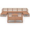 vidaXL 10 pcs conjunto lounge de jardim pinho maci&ccedil;o castanho-mel
